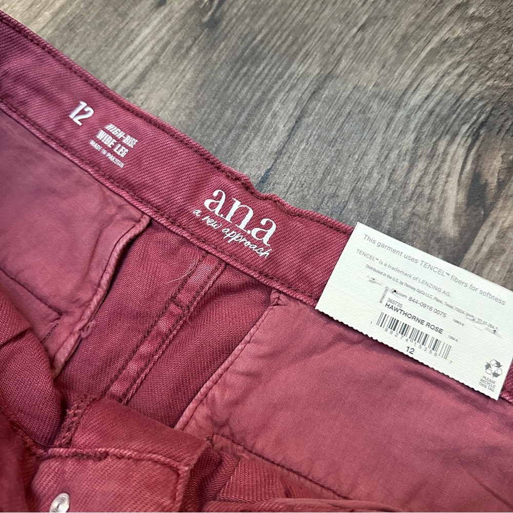 ana High Rise Wide Leg Pants Women’s Size 12 Hawthorne Rose - Picture 2 of 10